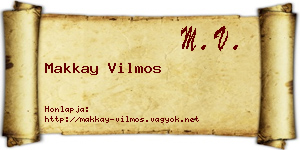 Makkay Vilmos névjegykártya